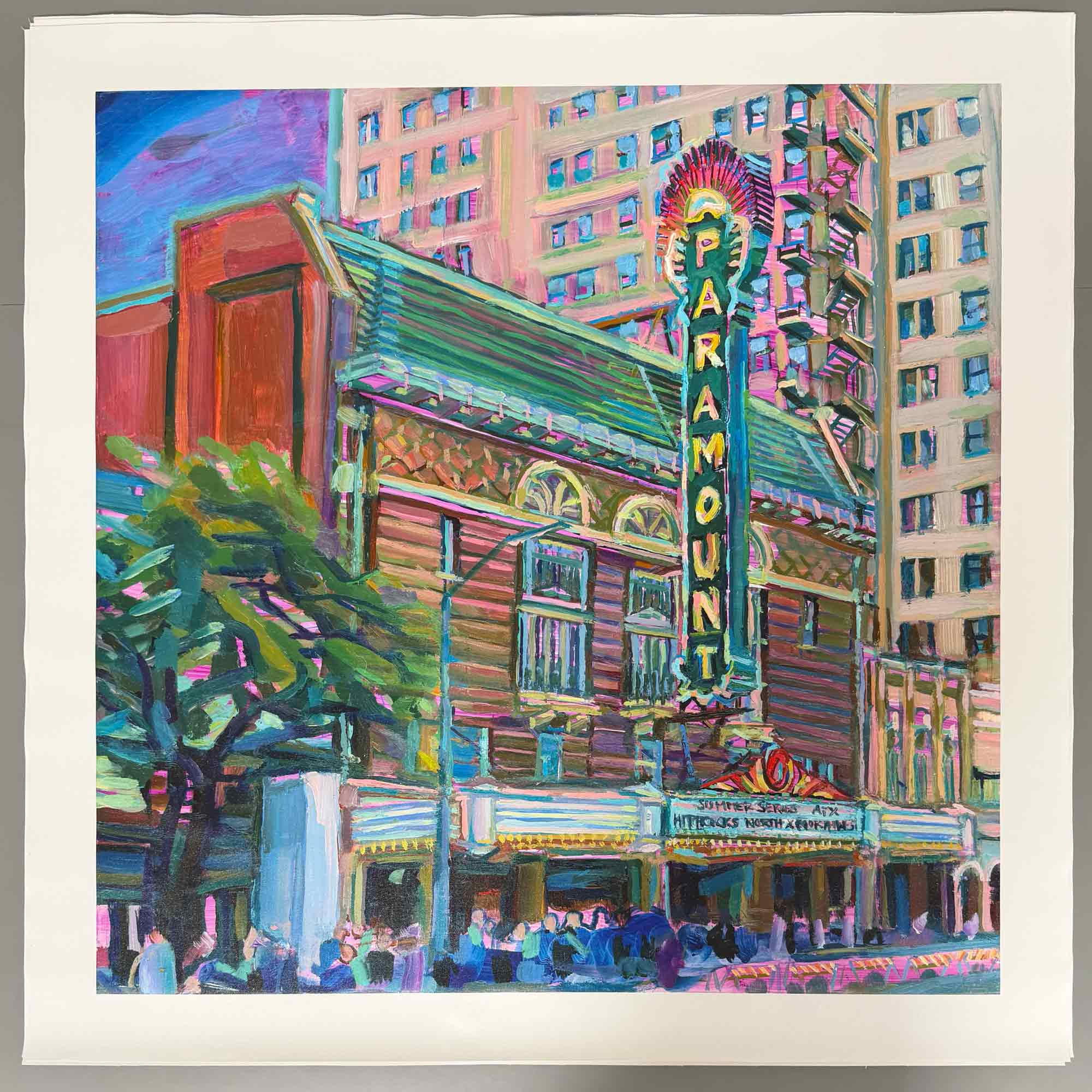 Paramount Austin Print - Austin Theartre print of oil painting, Austin TX Print