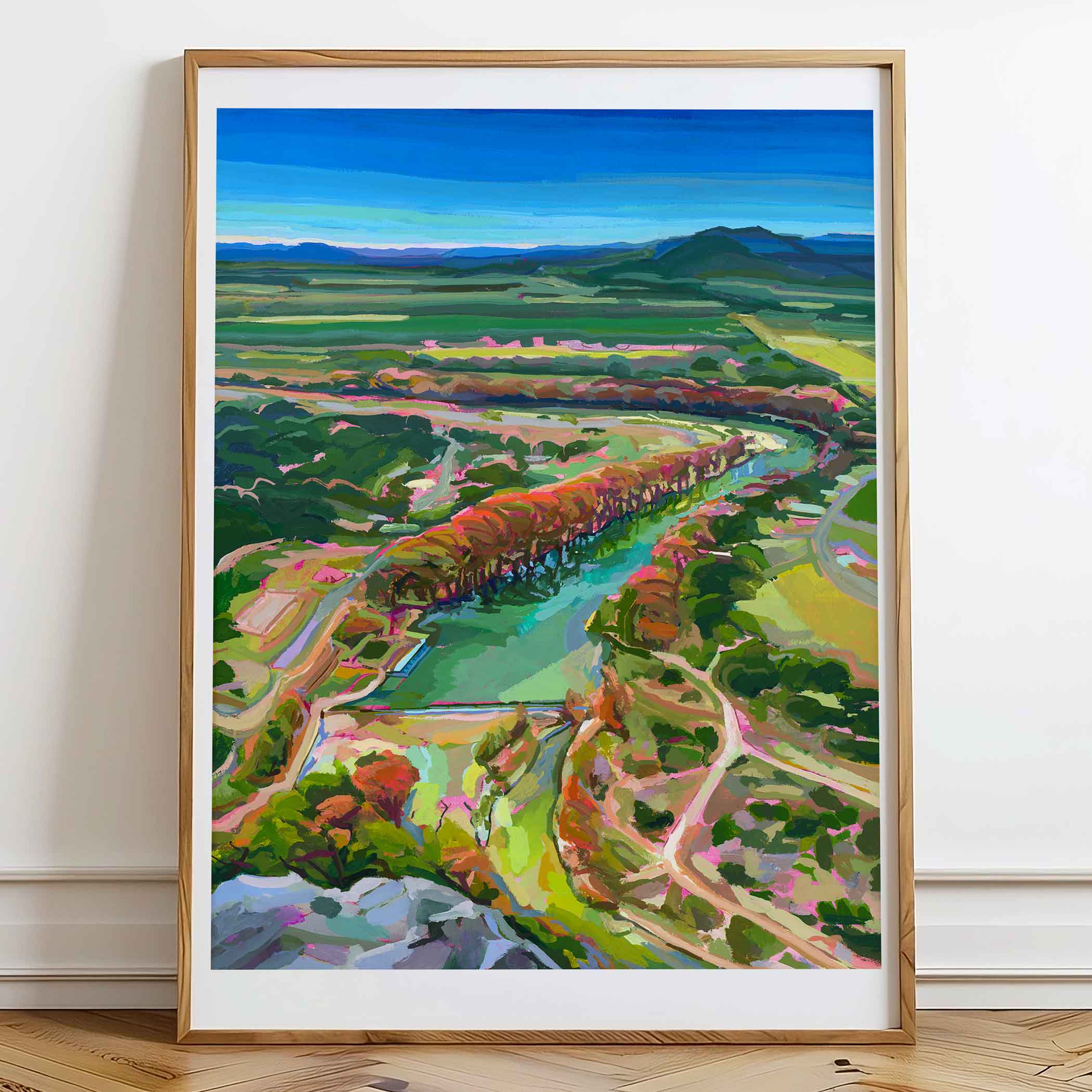 Frio river painting of Garner State Park, hand signed art print of landscape painitng