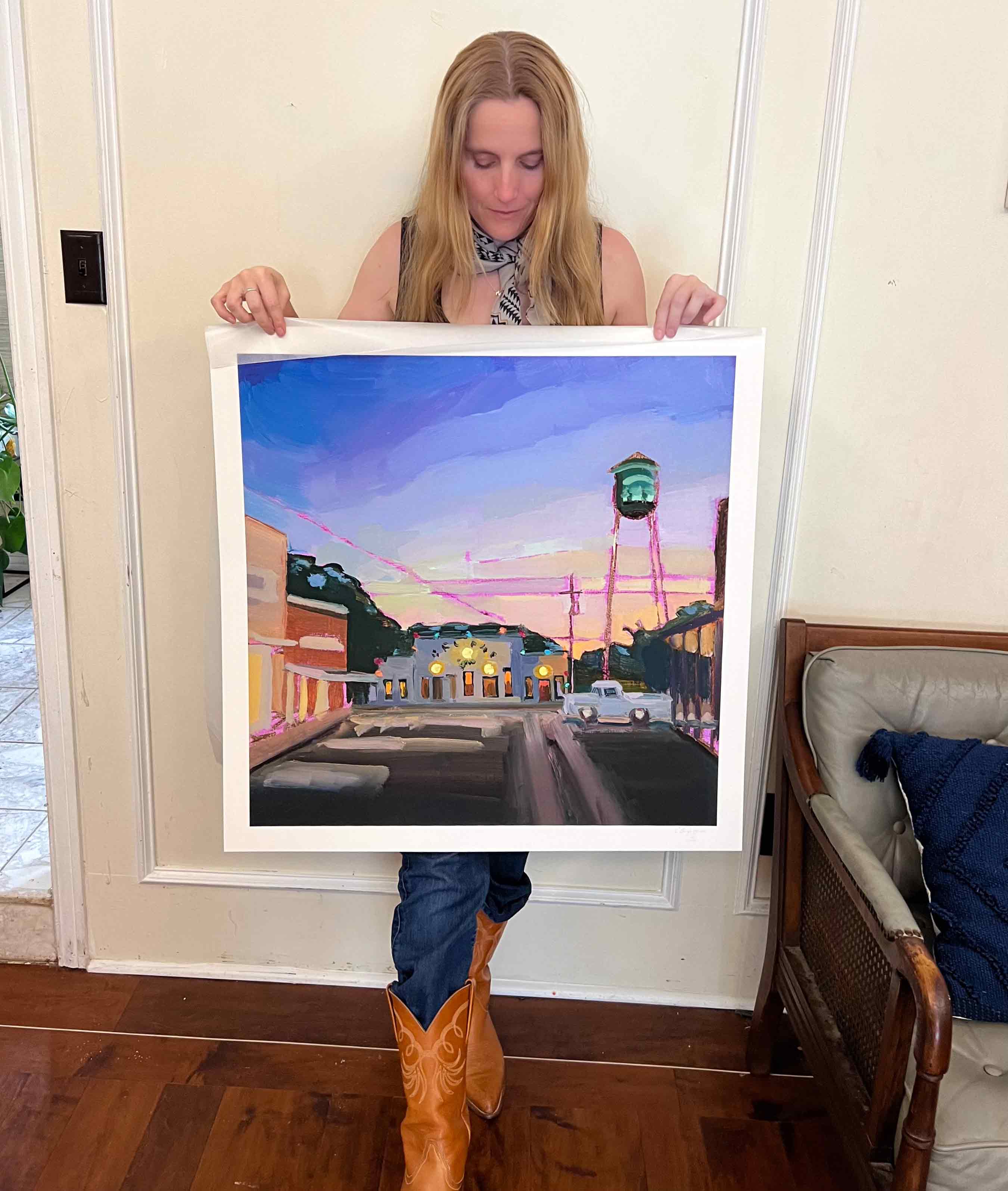 Gruene Hall Texas Art Print of Painting of Texas Historic Dance Hall | Live Country Music Wall Art | Austin House Warming Gift