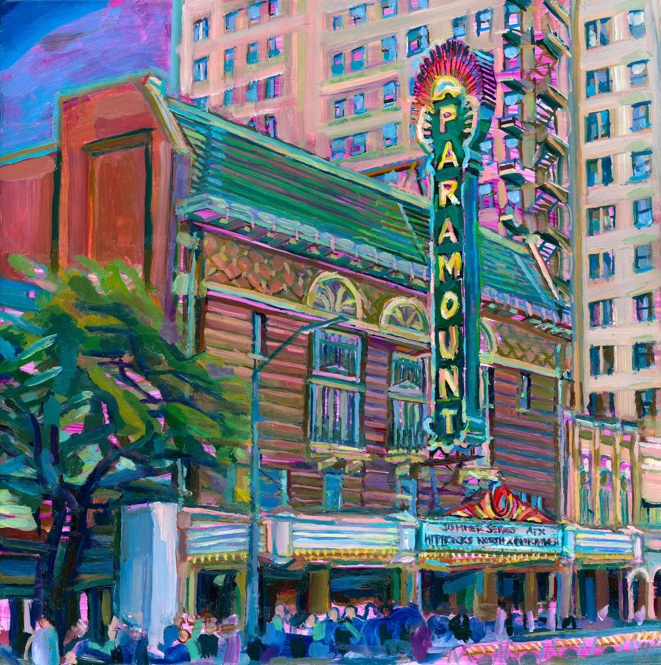 paramount theatre Austin print of painting by Courtney Leigh Holder