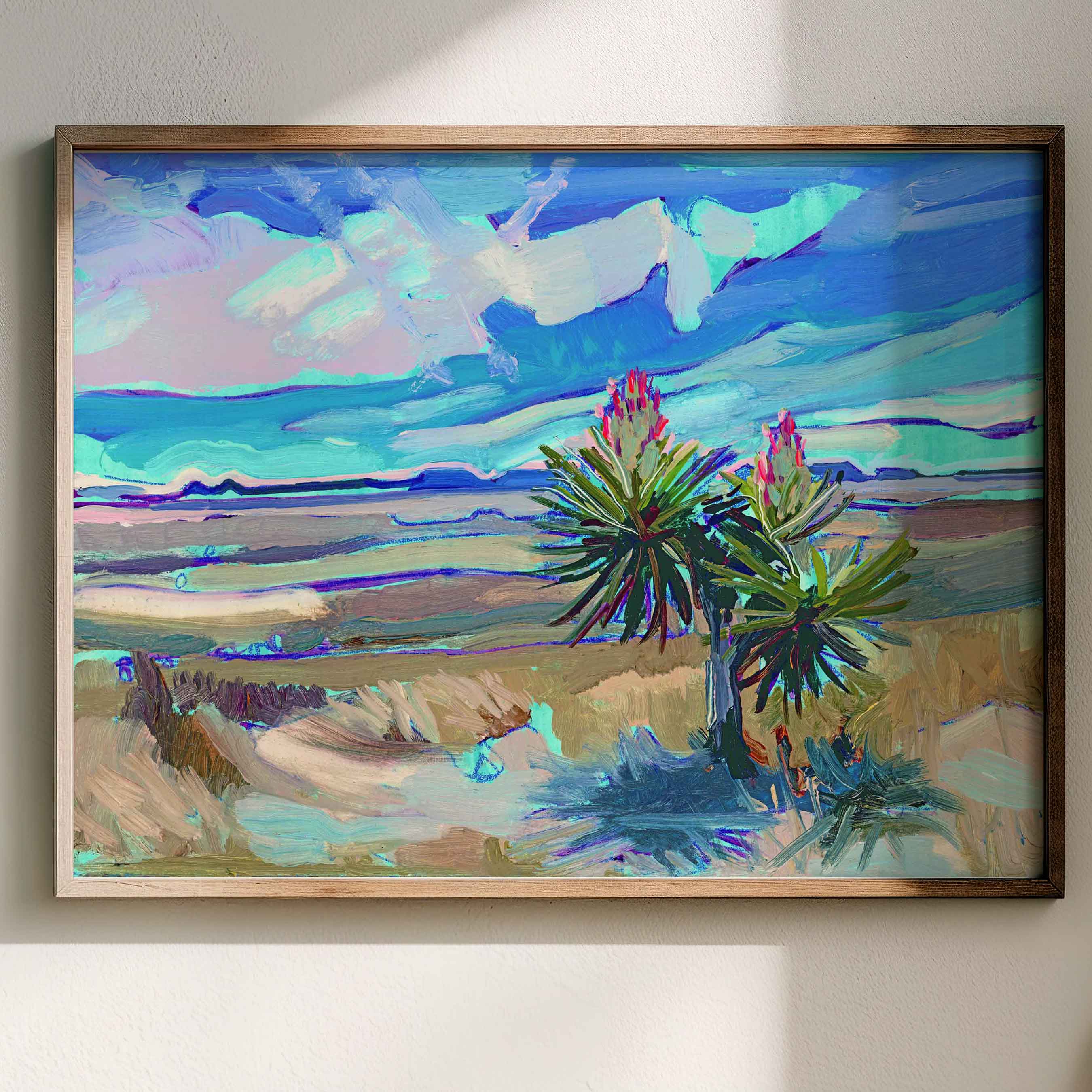 Yucaa painting in West Texas Desert framed, fine art print by Courtney Holder