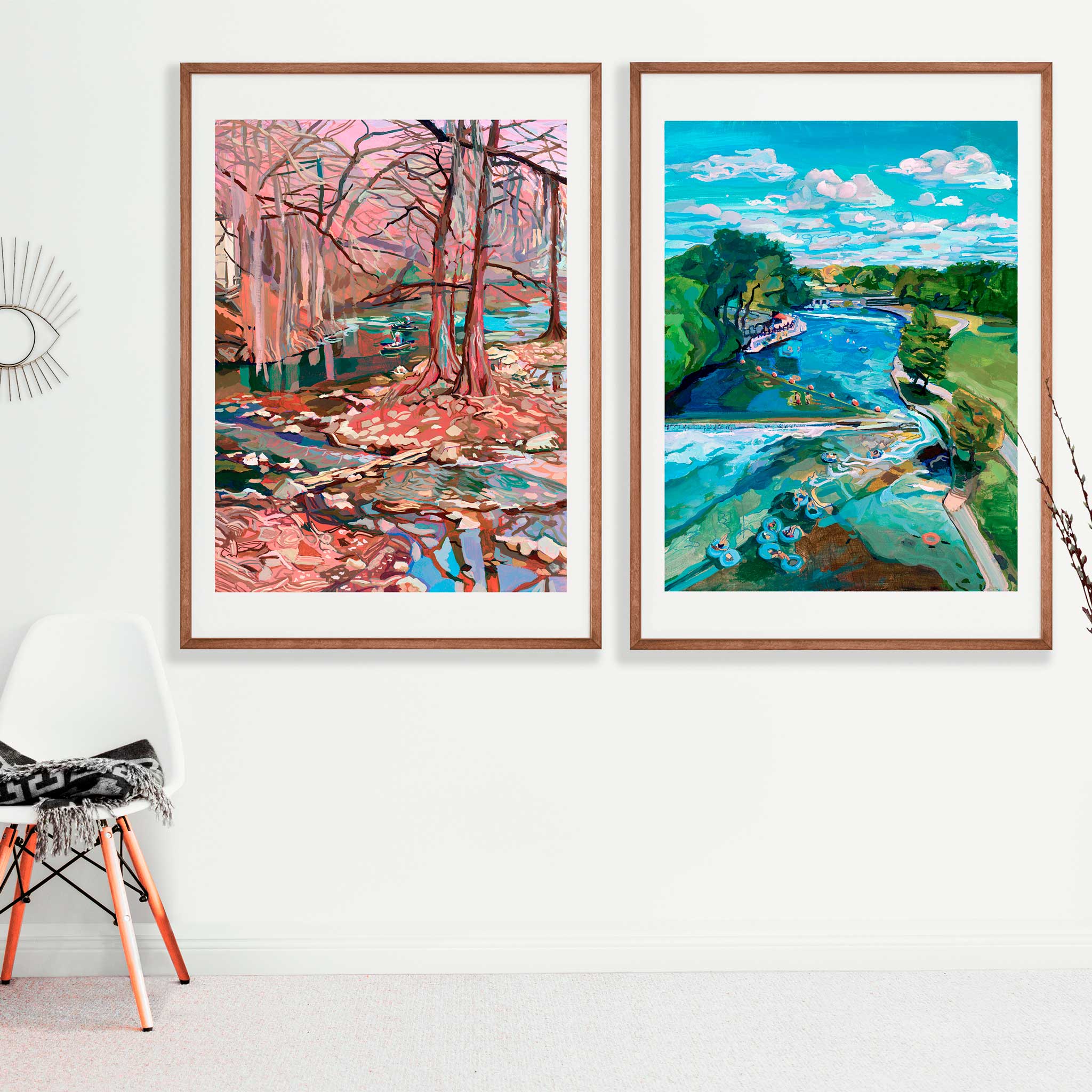 XL Fine Art Print of Texas Rivers Comal and Guadalupe River Art Austin painting