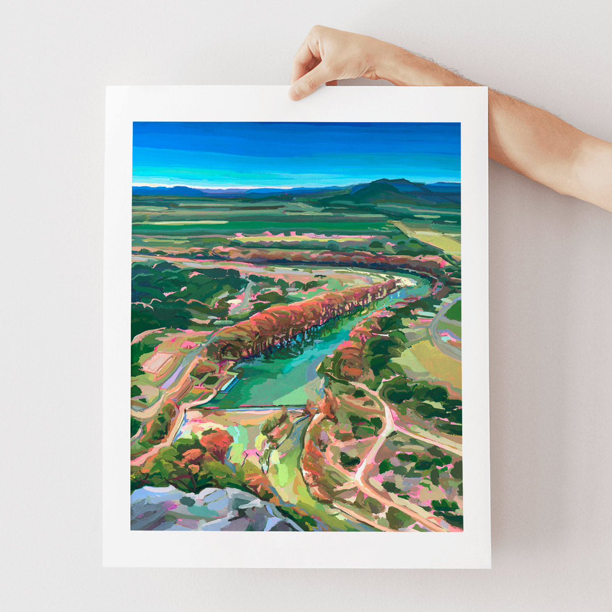 Frio River art poster Garner State Park Texas print