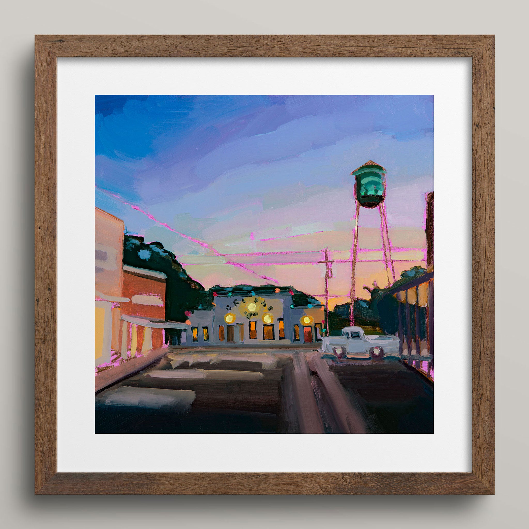 Gruene Hall fine art print in walnut frame
