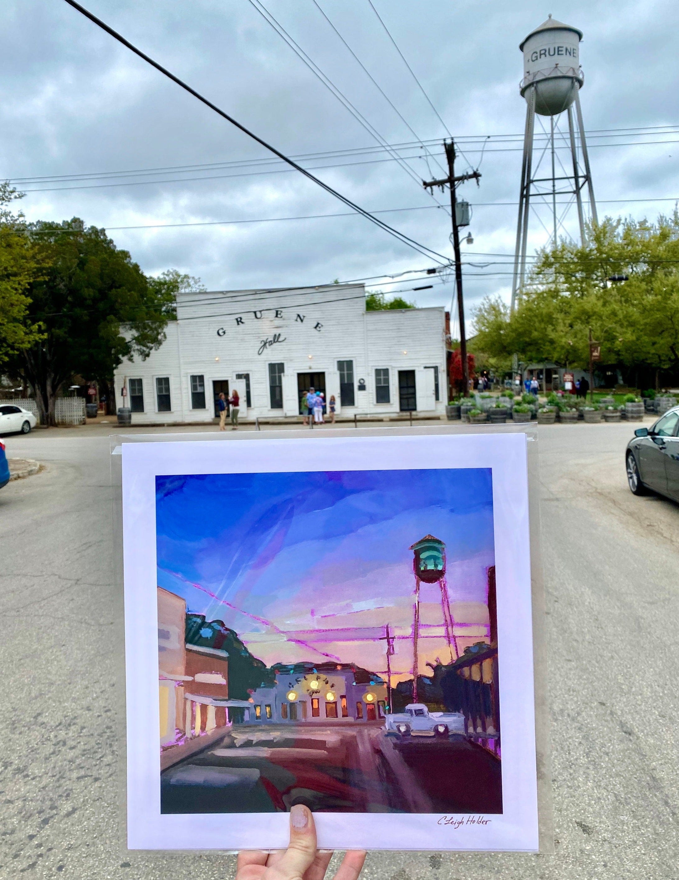 Gruene Hall Texas Art Print of Painting of Texas Historic Dance Hall | Live Country Music Wall Art | Austin House Warming Gift