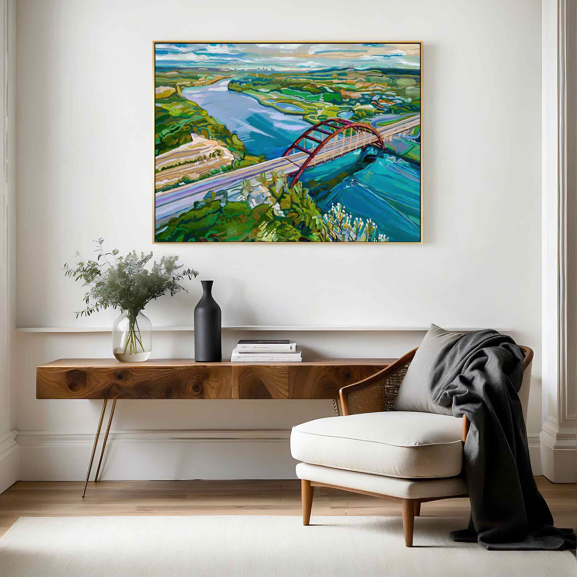 Austin 360 Bridge Print of Original Painting of the Pennybacker Bridge, Austin, Texas Art Print