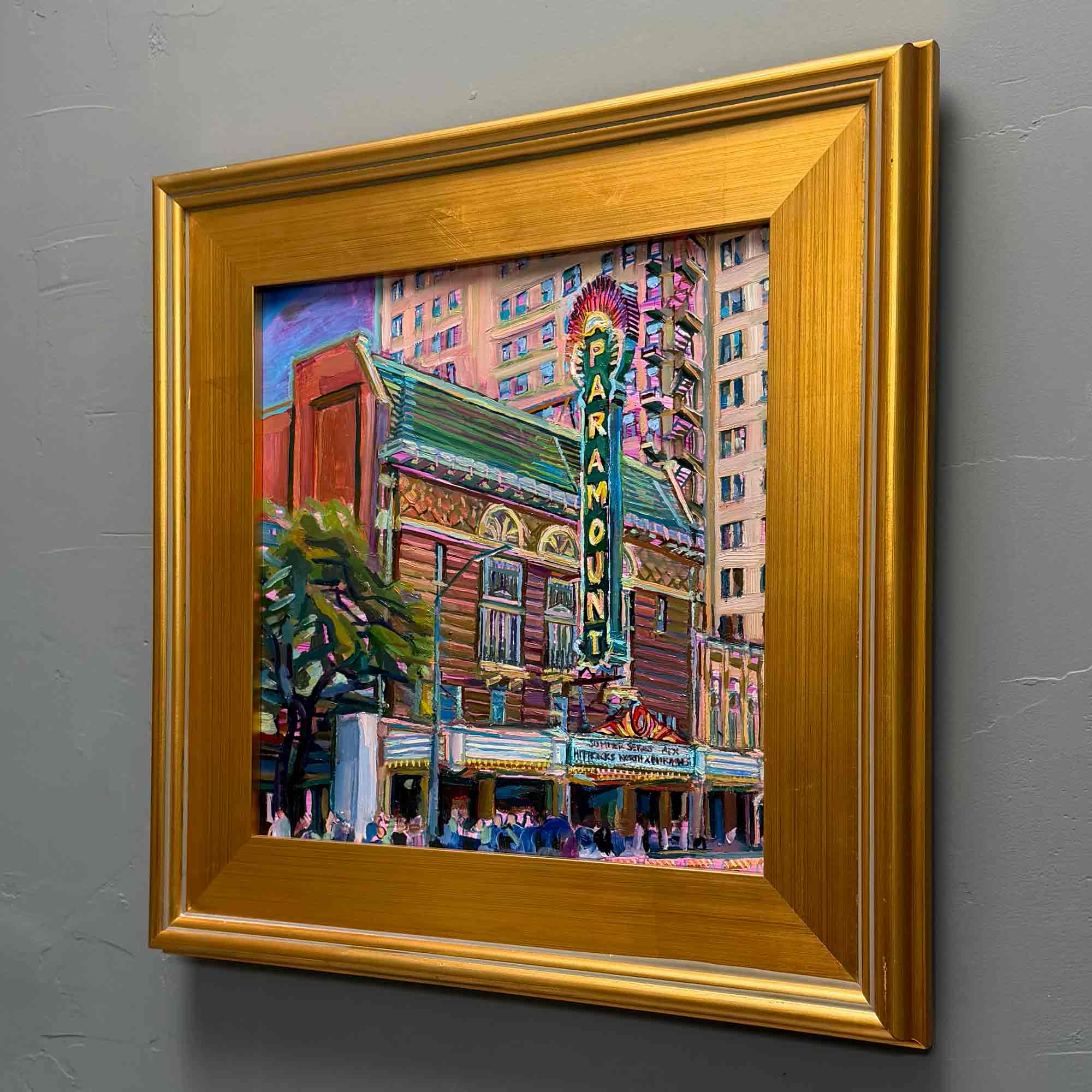 Austin Painting of Paramount Theater, Oil Painting of Downtown Austin's Iconic Historic Theater