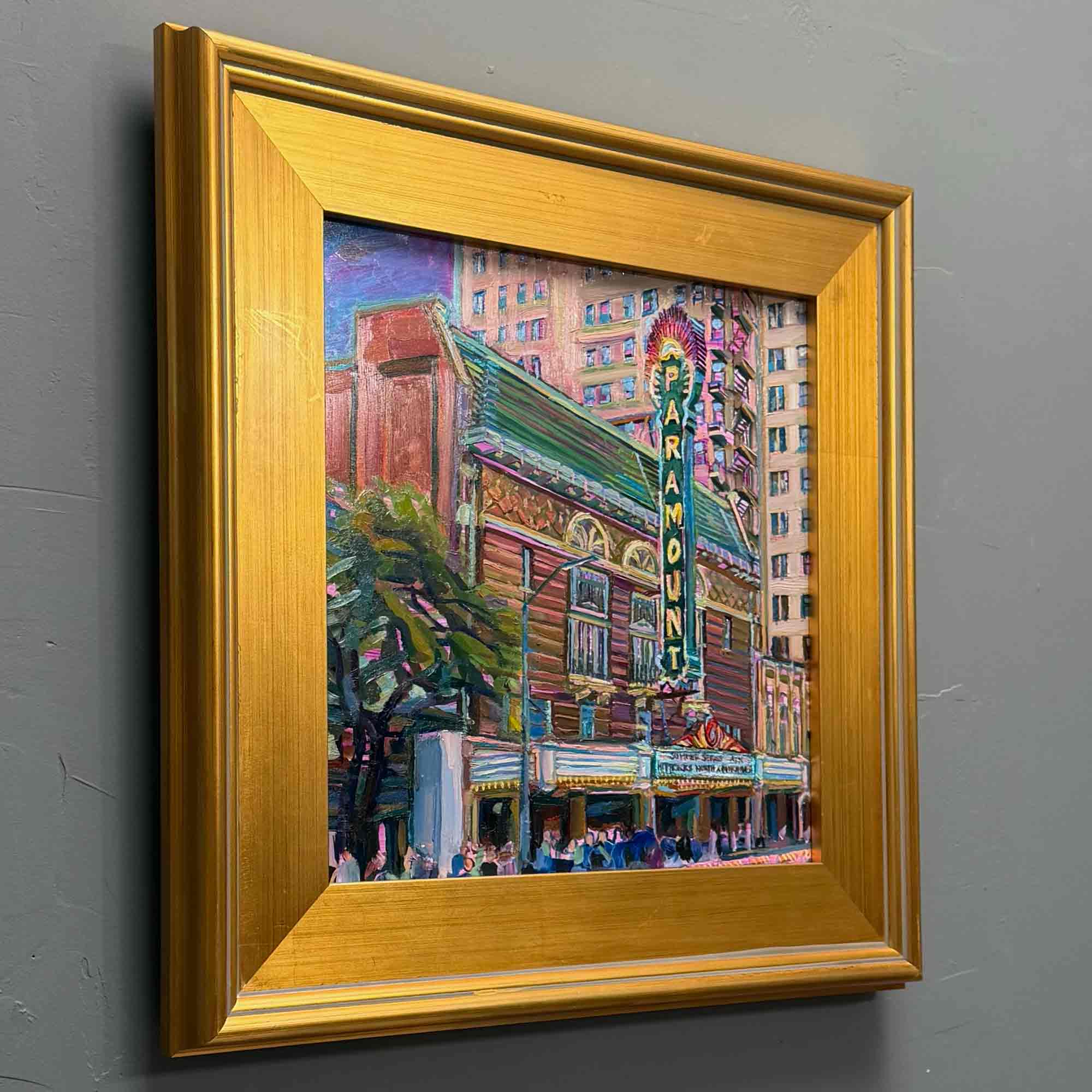 Austin Painting of Paramount Theater, Oil Painting of Downtown Austin's Iconic Historic Theater