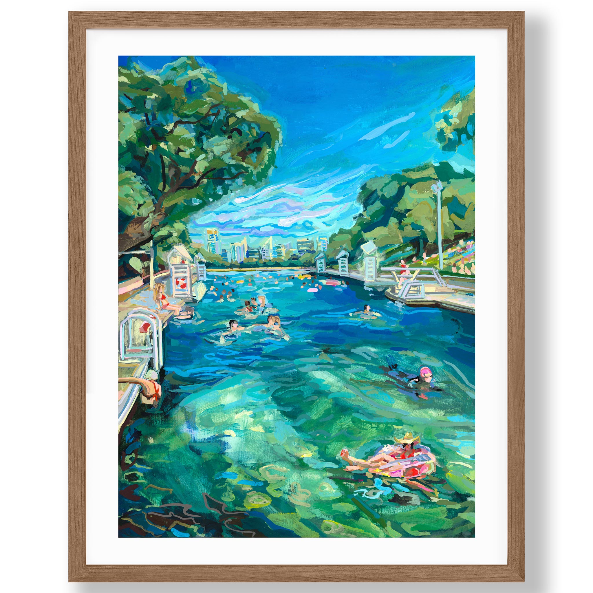 Austin Art Print Barton Springs Pool at Zilker Park Print of