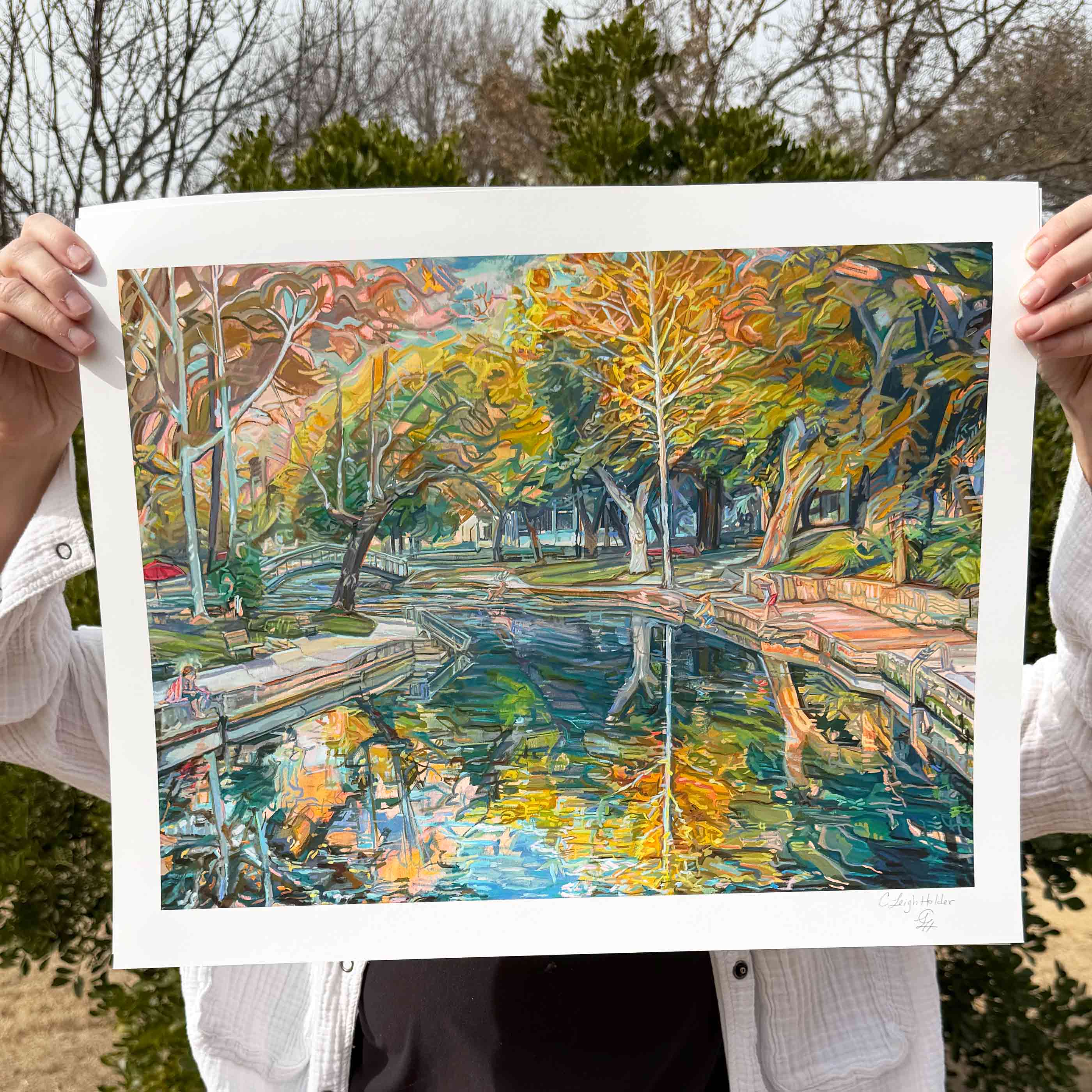 New Braunfels River Painting of Swimming Hole on the Comal River