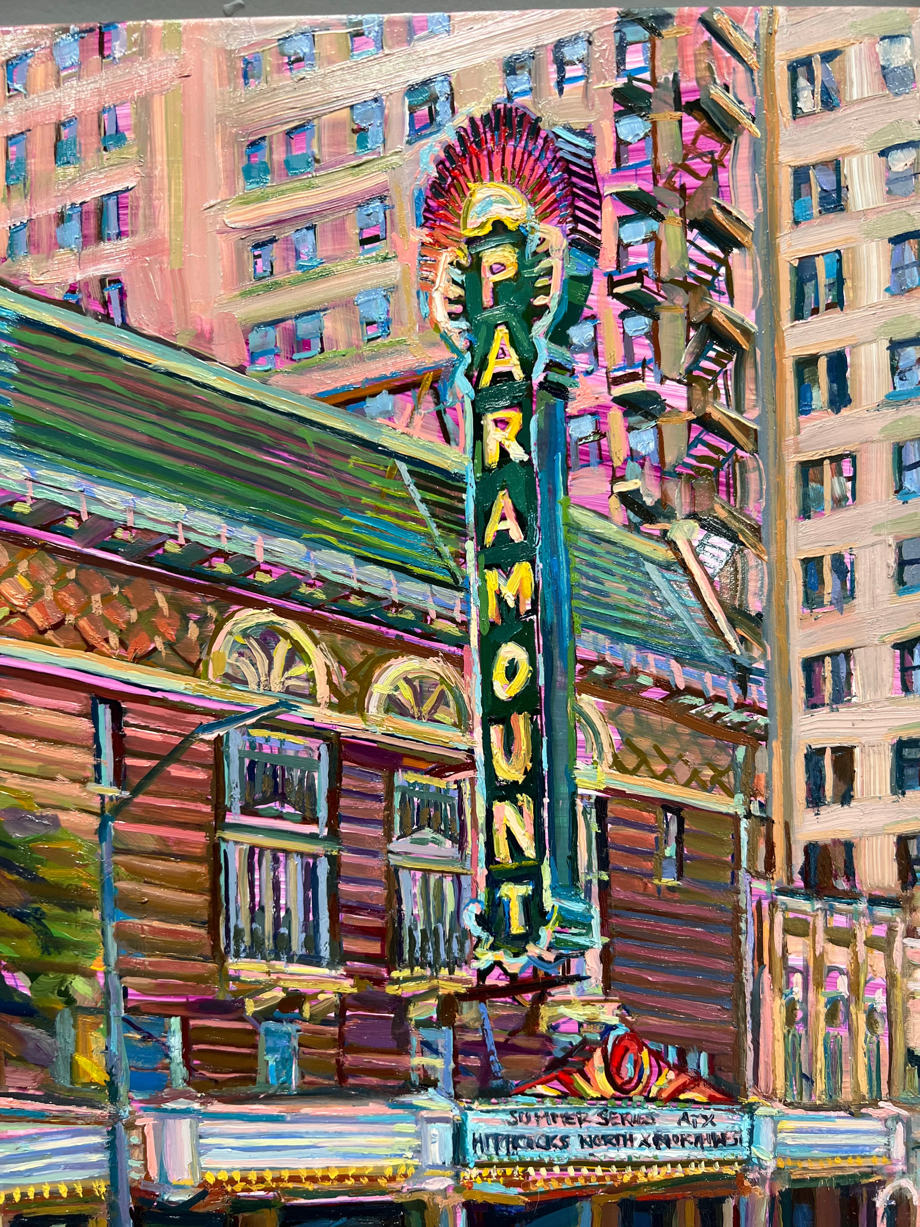 Austin Painting of Paramount Theater, Oil Painting of Downtown Austin's Iconic Historic Theater