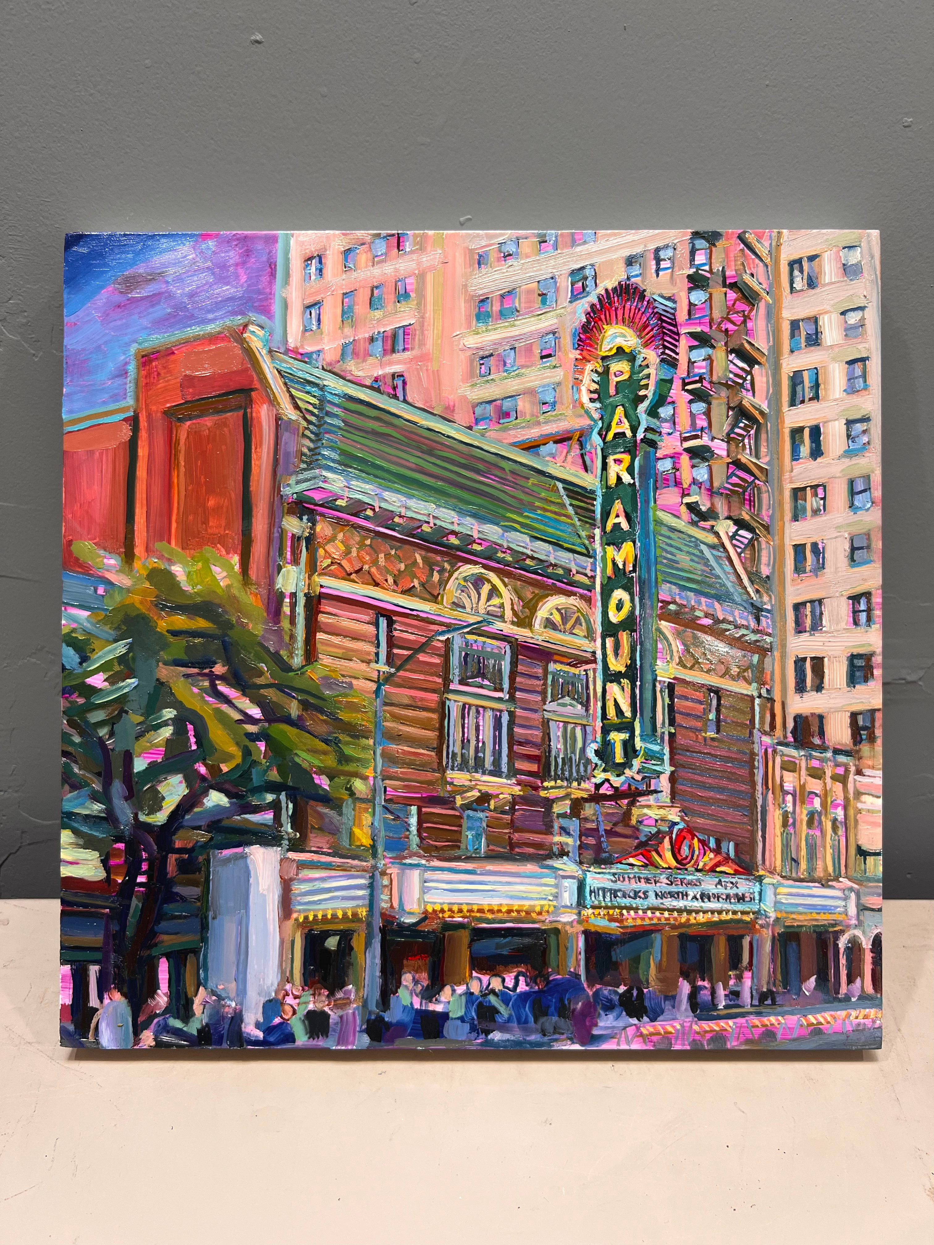 Austin Painting of Paramount Theater, Oil Painting of Downtown Austin's Iconic Historic Theater