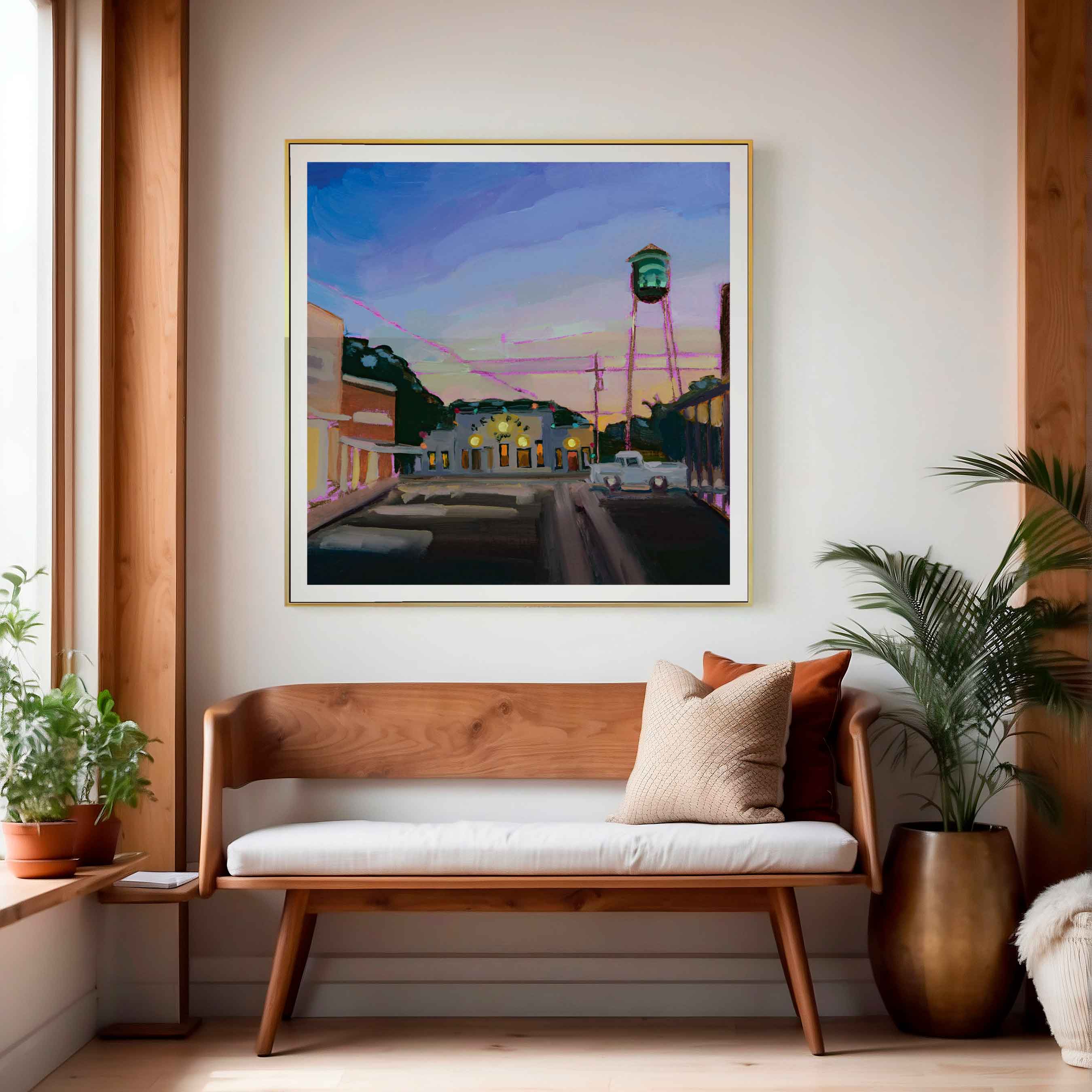 Gruene Hall Texas Art Print of Painting of Texas Historic Dance Hall | Live Country Music Wall Art | Austin House Warming Gift
