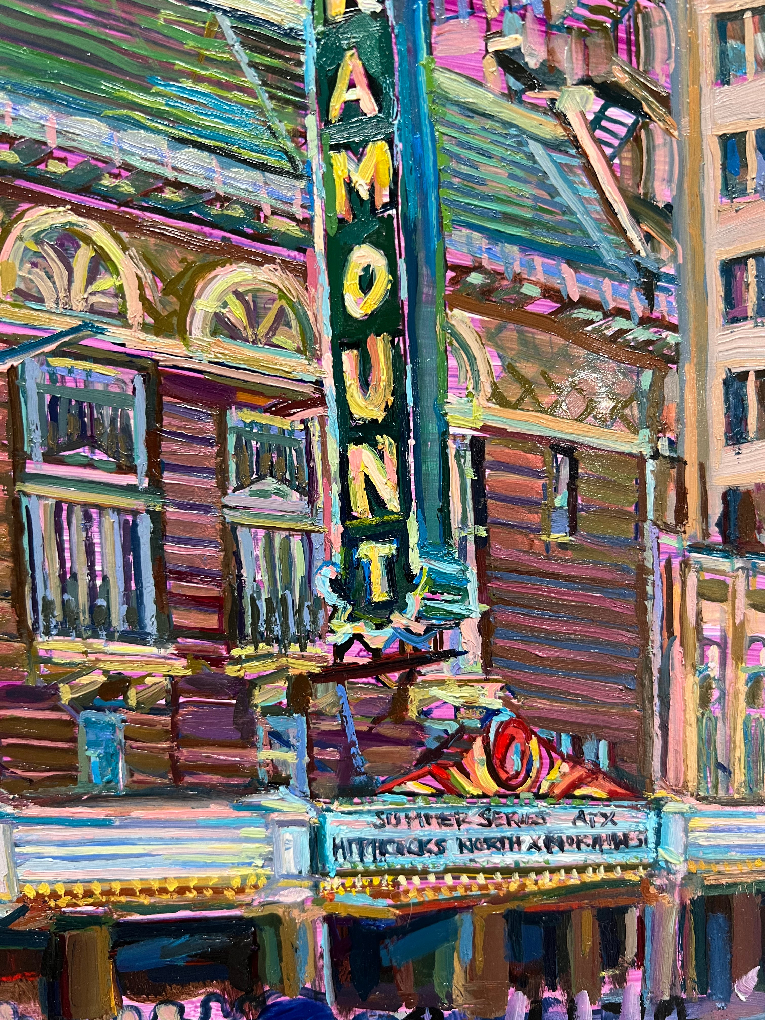 Austin Painting of Paramount Theater, Oil Painting of Downtown Austin's Iconic Historic Theater