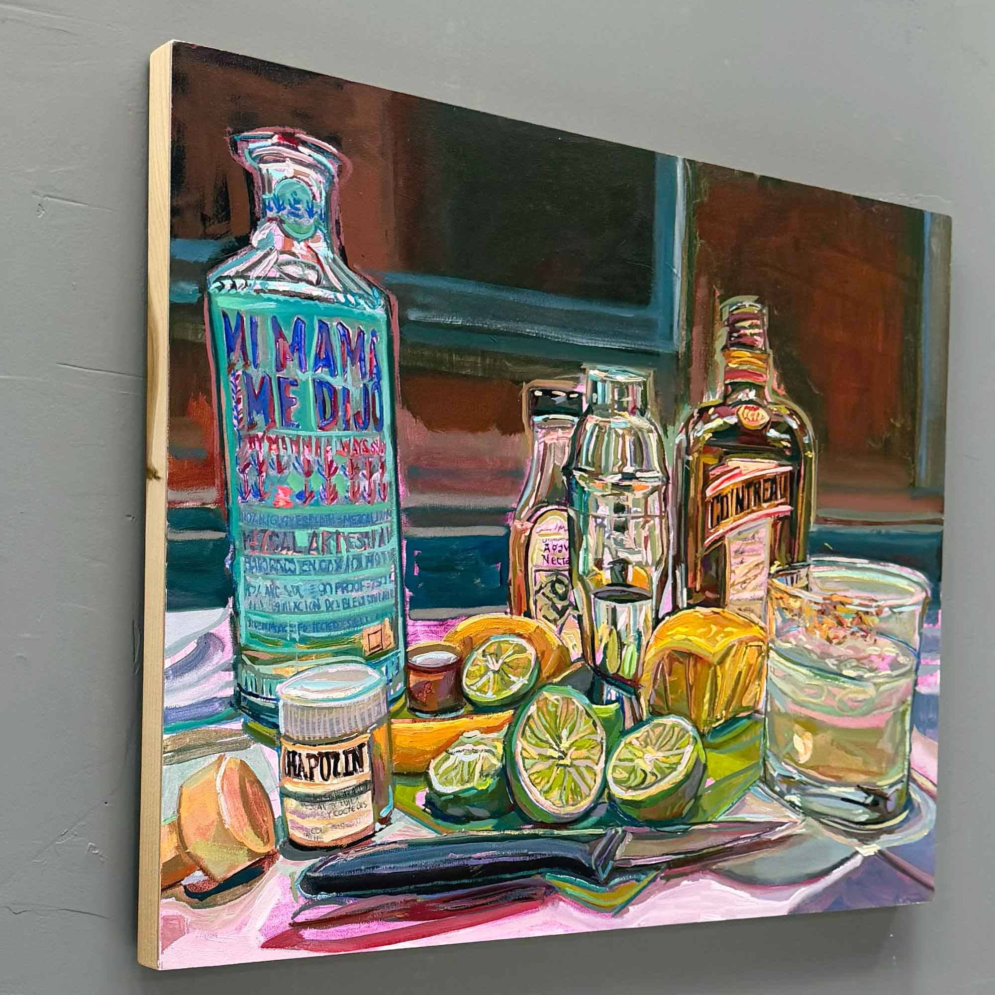 Margarita Painting, Original Oil Painting, Cocktail Art Series: Mezcal Still Life
