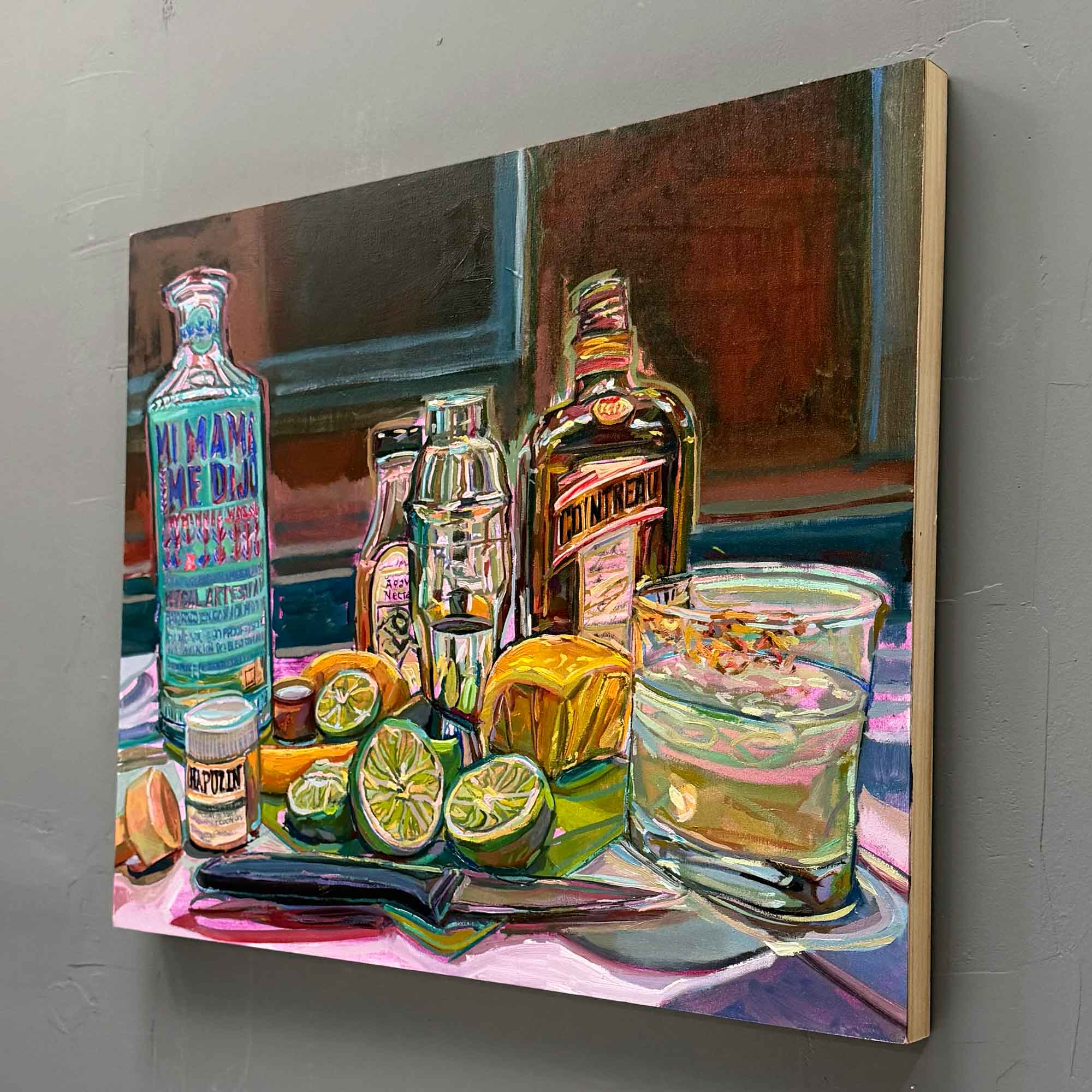 Margarita Painting, Original Oil Painting, Cocktail Art Series: Mezcal Still Life