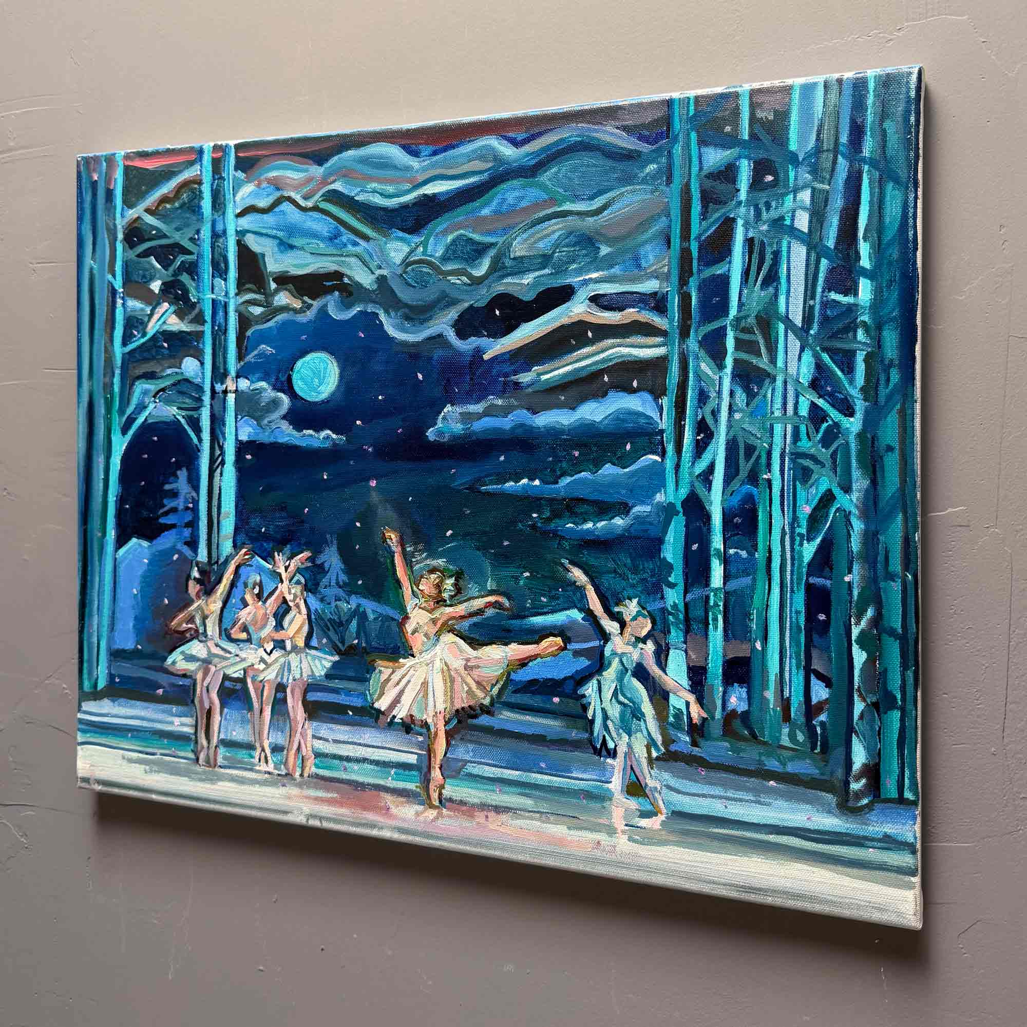 Nutcracker Painting of Sugar Plum Fairies, Christmas Decor Oil Painting, Gift Idea for Xmas and Ballet Lovers