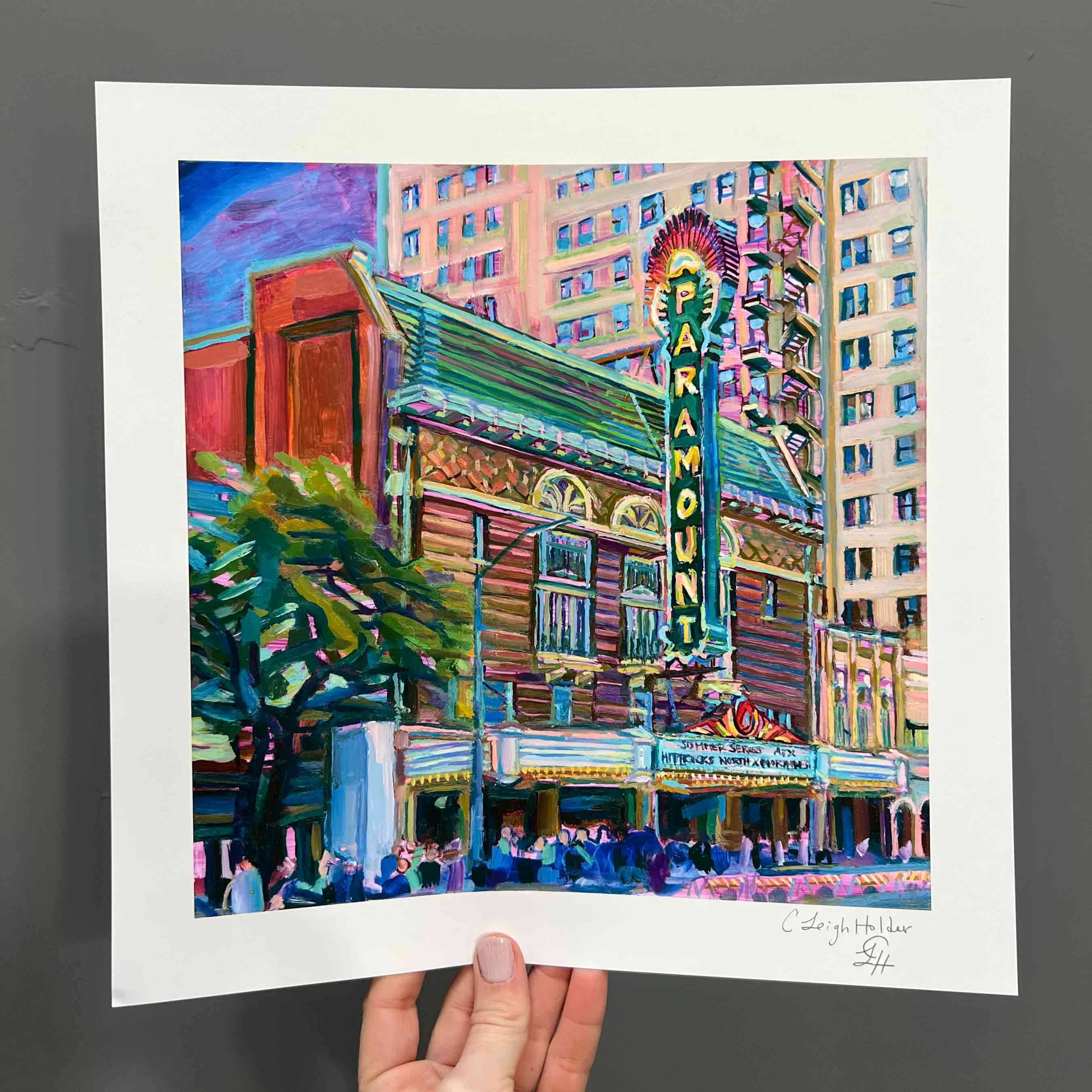 Paramount Austin Print - Austin Theartre print of oil painting, Austin TX Print