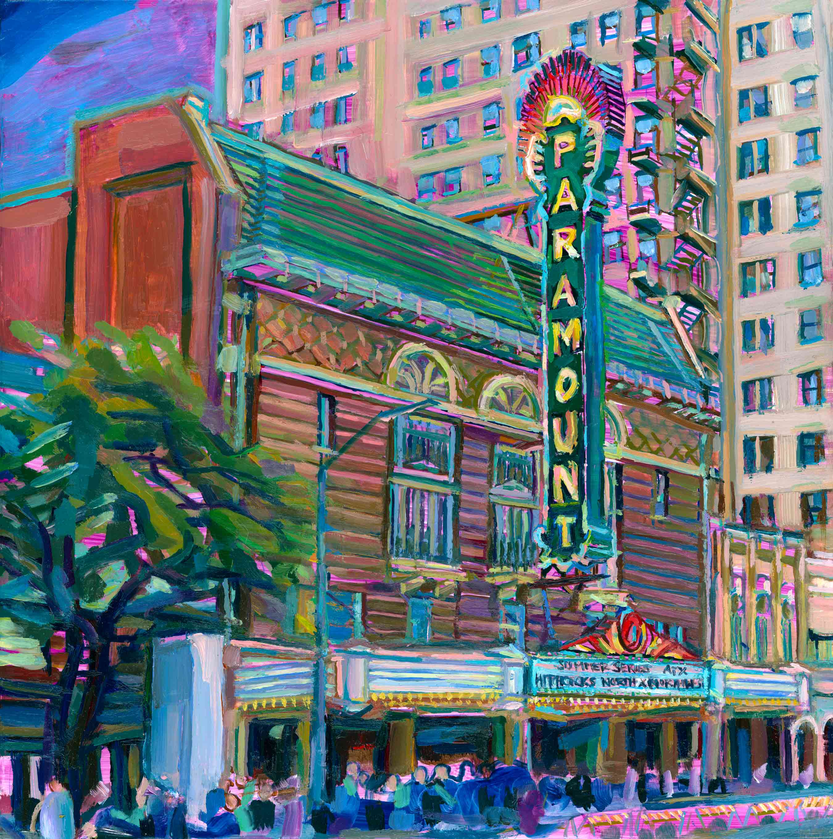 paramount theatre Austin print of painting by Courtney Leigh Holder
