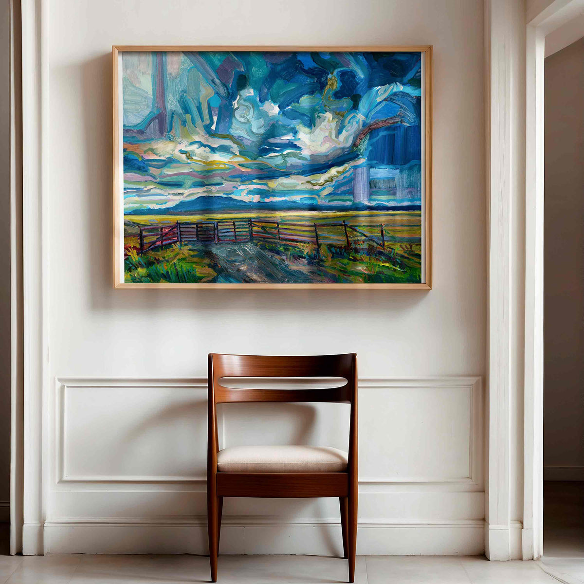 Stormy Skies Painting, Print of Cloud Painting of West Texas Thunderst ...
