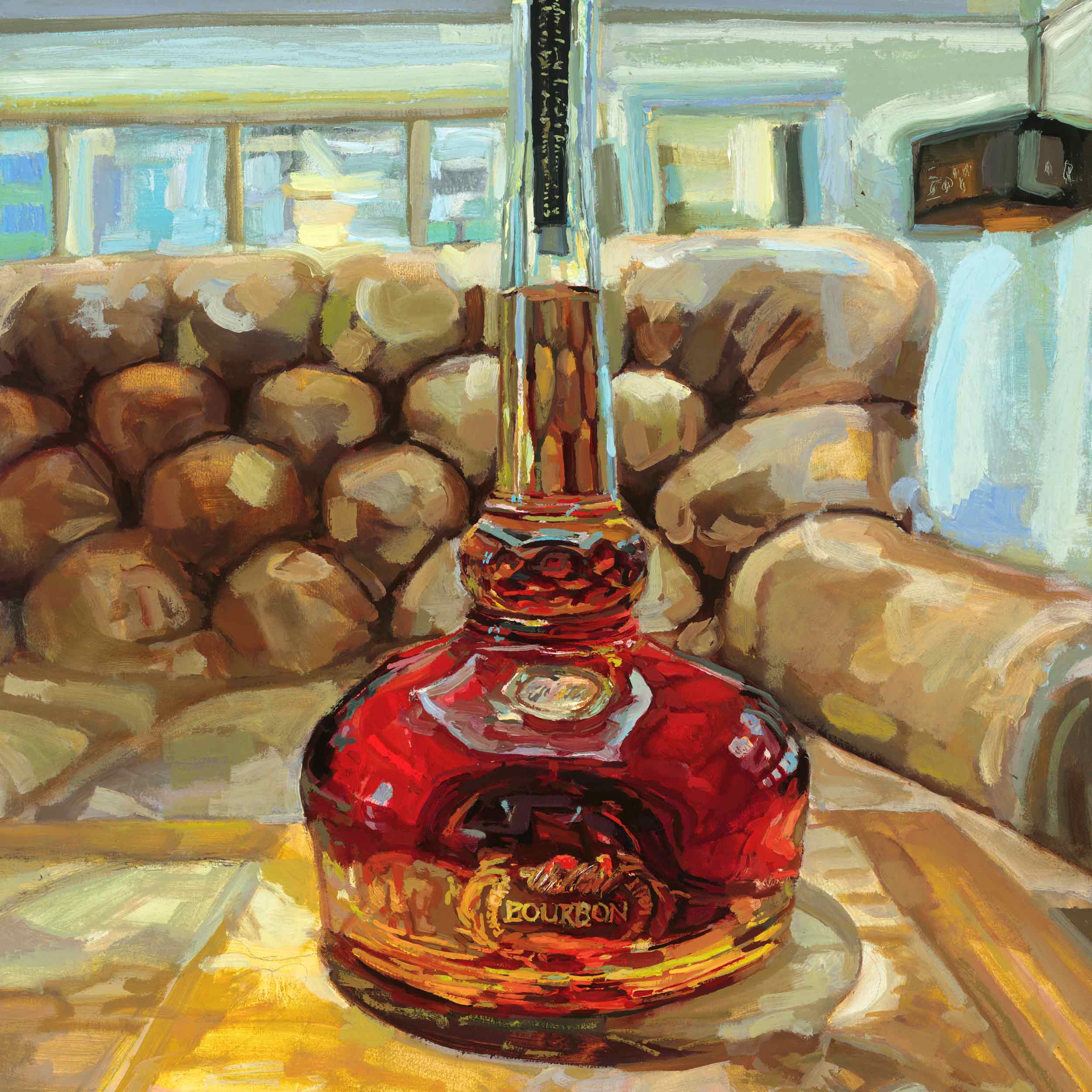 Willett Pot Still Reserve Bourbon, Original Oil Painting, Whiskey Art Series, Still Life