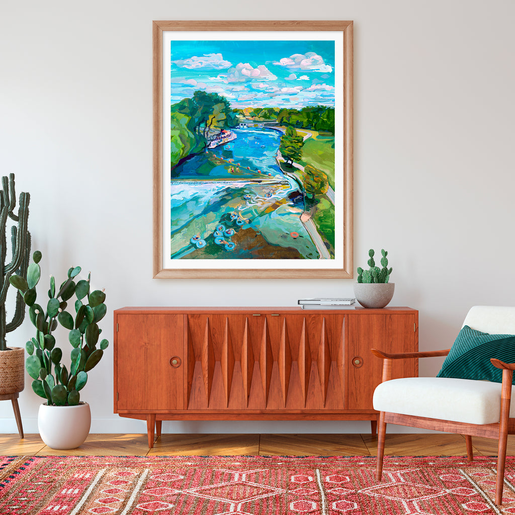 Large Austin Art Print of Texas River | Archival Print of Original Painting of Comal River, New Braunfels, 30x40 Limited Edition Art Print