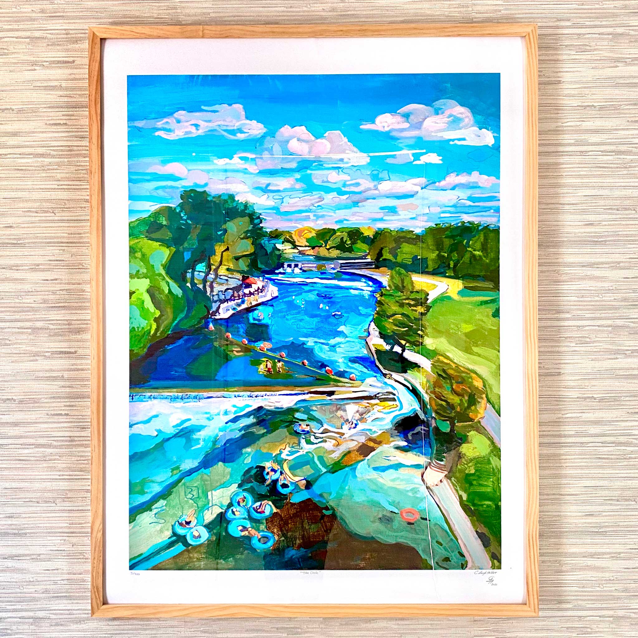 Texas River Series Comal River Art Print Austin Texas framed