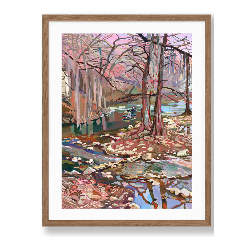 Guadalupe River Austin Art | archival print of my original painting of the Texas Hill Country in Gruene Texas, Texas Art for Outdoor Lovers