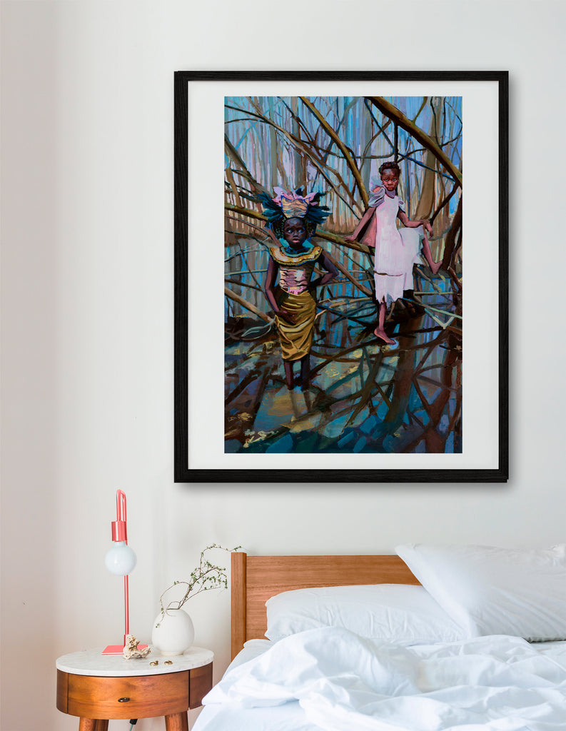 Magical Realism Art Print of Lady of the Lake & Sibyl in Caddo Lake Bayou Texas, Limited-Edition Archival Print