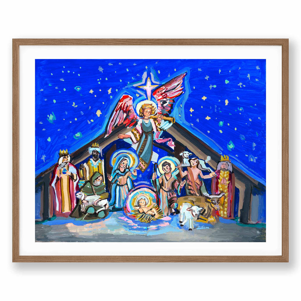Christmas Nativity Art Print | Holy Family Nativity | Archival Print of original xmas painting by Courtney Holder