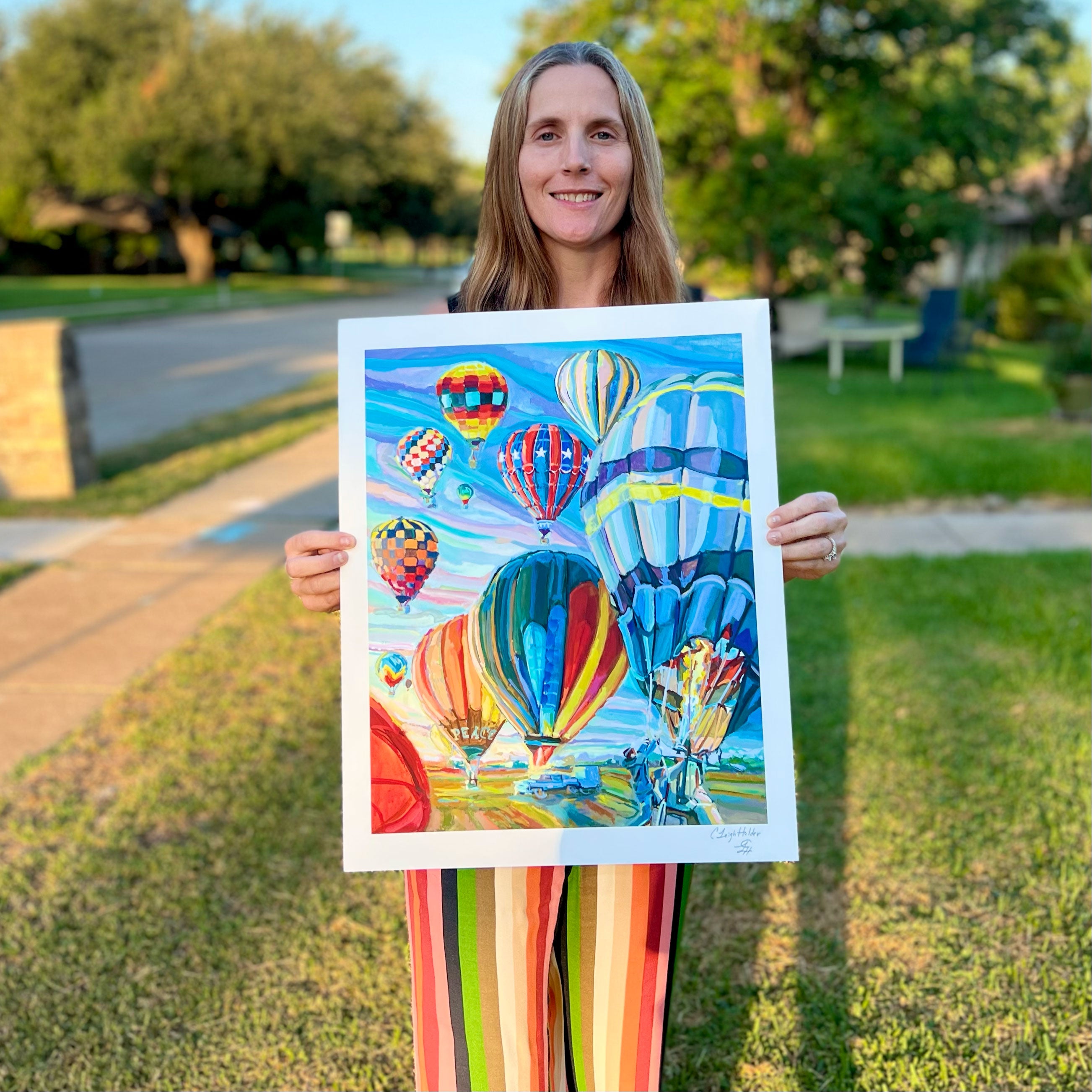 Texas Balloon Festival Art Print, Dallas Art Gift and Colorful Art for Retro Kids Room