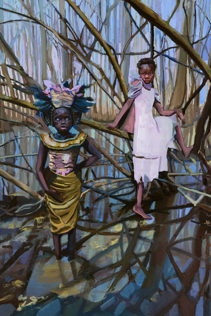 Magical Realism Art Print of Lady of the Lake & Sibyl in Caddo Lake Bayou Texas, Limited-Edition Archival Print