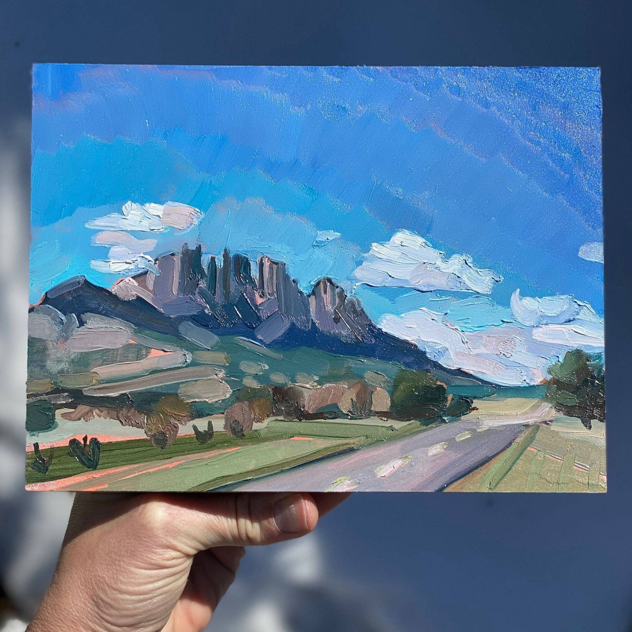 Original West Texas Oil Painting | Davis Mountains | Texas Landscape Painting | Chihuahuan Desert | Small Scenic Mountain Landscape