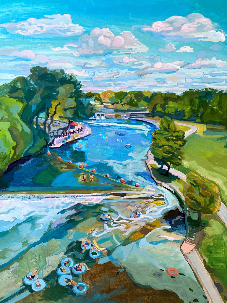 Large Austin Art Print of Texas River | Archival Print of Original Painting of Comal River, New Braunfels, 30x40 Limited Edition Art Print