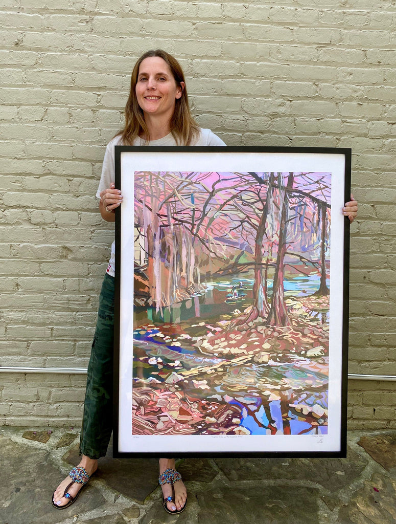 Guadalupe River Austin Art | archival print of my original painting of the Texas Hill Country in Gruene Texas, Texas Art for Outdoor Lovers